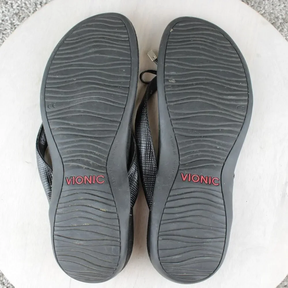 Vionic Bella II Black Lizard Print Bow Orthotic Sandals Womens 9 - Picture 5 of 7